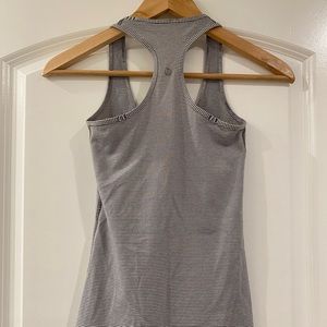 Lululemon like new grey and white striped tank